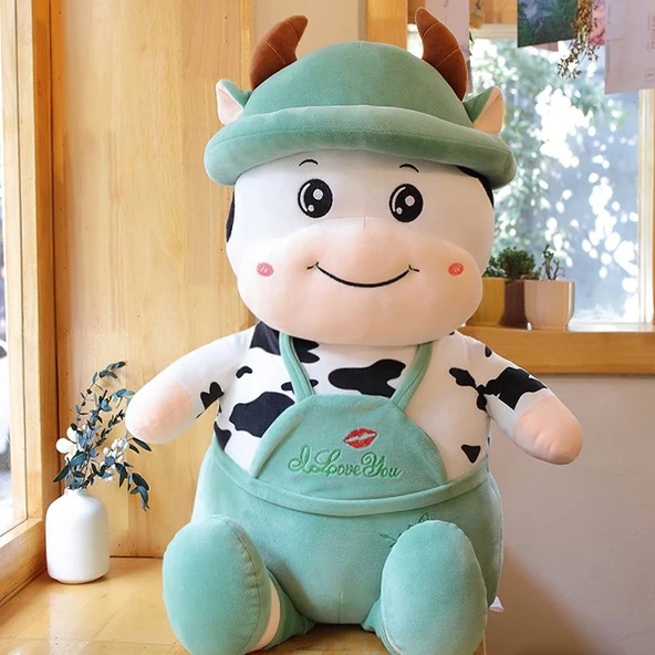 Yeşil İnek Peluş Oyuncak Bebek - 110cm