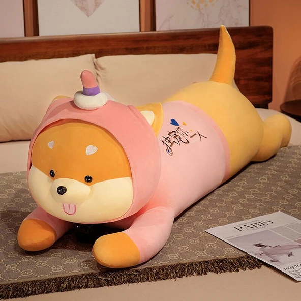 Unicorn Shiba Inu Peluş Yastık - Mutlu Her Gün - 100cm - 4