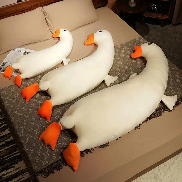Hayvan Figürlü U Şeklinde Peluş Yastık - Beyaz - 100cm - 8