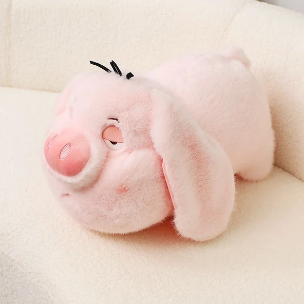 Sevimli Domuz Peluş Oyuncak - Kısık Gözlü - 43cm