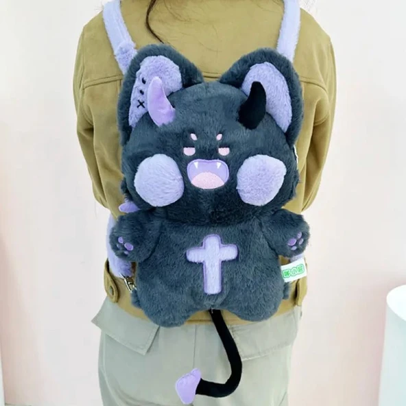 Dudu Miyav Peluş Sırt Çantası - Çikolata 60cm - 2