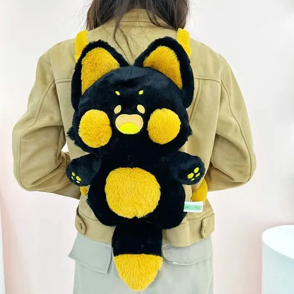 Dudu Miyav Peluş Sırt Çantası - Çikolata 60cm - 4