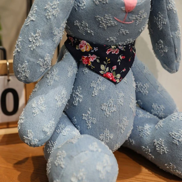 Kumaş Tavşan Peluş Oyuncak - Mavi 36cm - 11