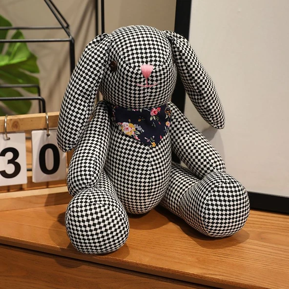 Kumaş Tavşan Peluş Oyuncak - Mavi 36cm - 5