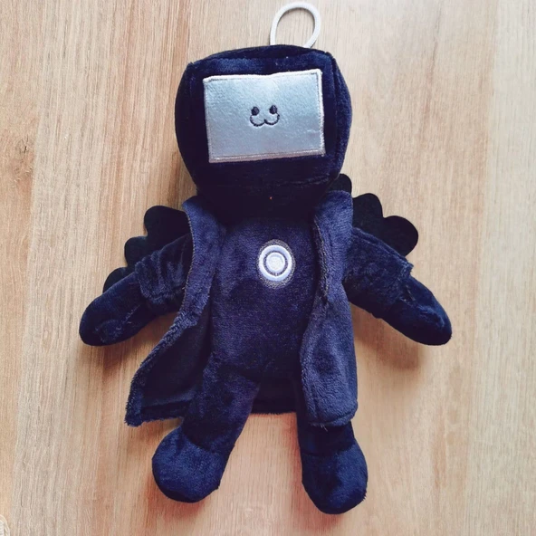 Skibidi Tuvalet Peluş Yastık - Kanatlı TV Adam 25cm