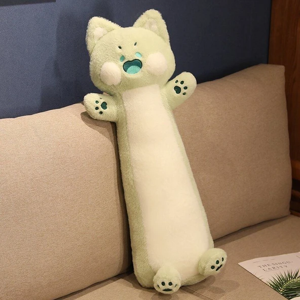 Kedi Peluş Yastık - Matcha Yeşili - 70cm