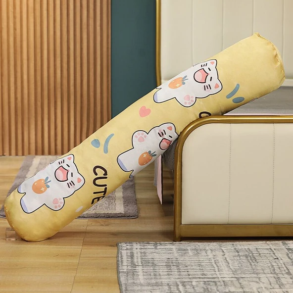 Buz İpek Silindir Peluş Yastık - Ördek - 125cm - 2