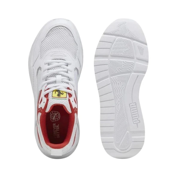 Puma Ferrari Trinity-P White-P Silver-Rosso Corsa Erkek Sneaker - Resim 5