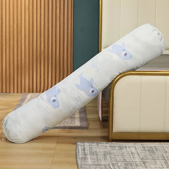Buz İpek Silindir Peluş Yastık - Greyfurt - 125cm - 7