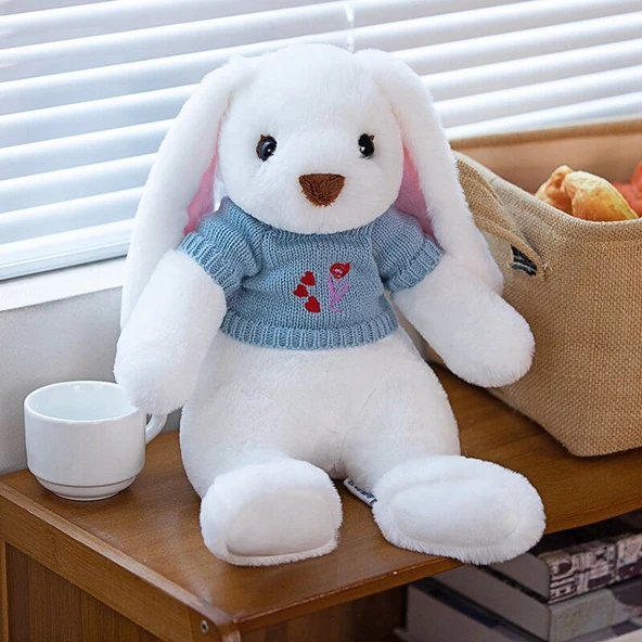Kazaklı Tavşan Peluş Oyuncak 44cm - Sarı Şemsiyeli Kazak - 9