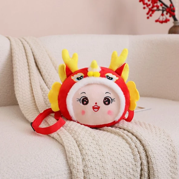 Ejderha Bebek Çanta - Peluş Yastık El Isıtıcı - Tek Boyut