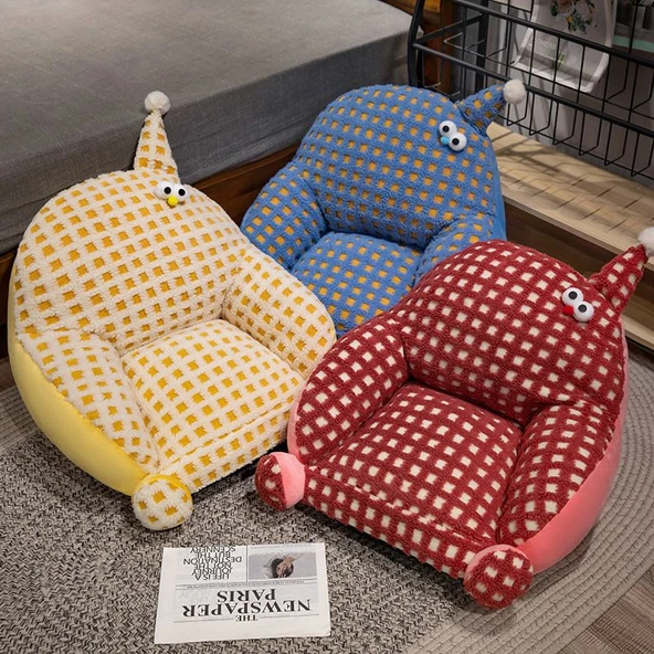 Yeşil Dopamin Canavarı Dolgulu Puf Minder - 58x35x33cm - 8