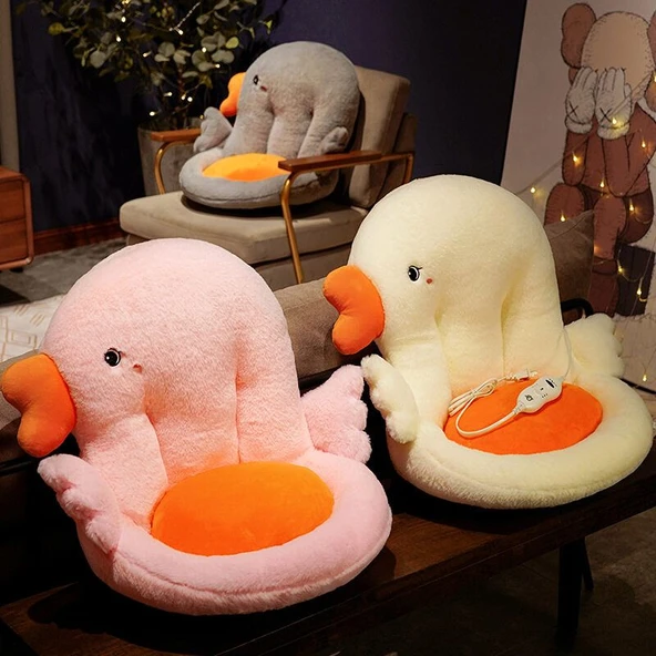 Isıtmalı Peluş Kaz Oturağı - Beyaz, Normal - 8