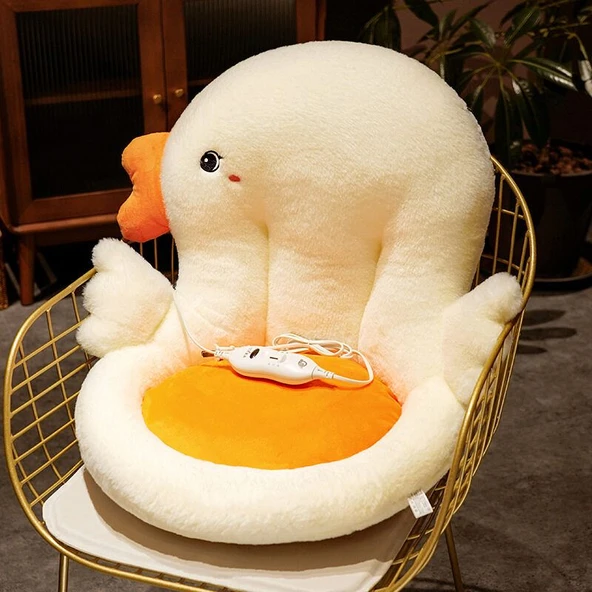 Isıtmalı Peluş Kaz Oturağı - Beyaz, Normal