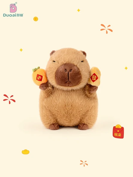 Yeni Yıl Kapibara Peluş Oyuncak Bebek - İyi Şeyler Olur 22cm
