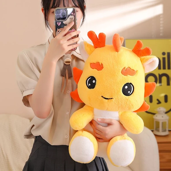 Pembe Xiangyun Ejderha Peluş Oyuncak Bebek - 35cm - 8