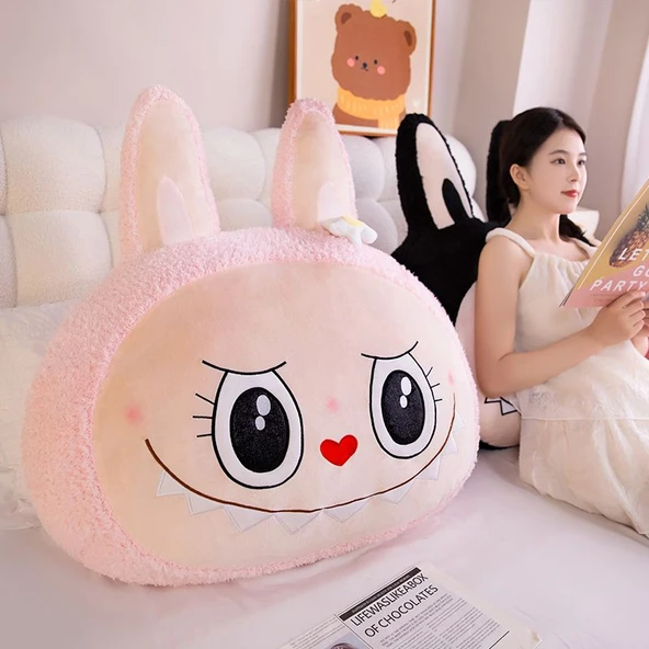 Nalabubu Tavşan Peluş Yastık - Siyah 80cm - 12