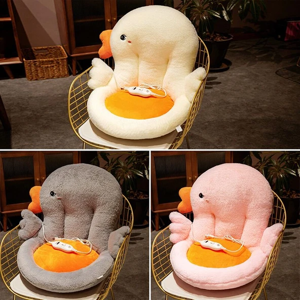 Isıtmalı Peluş Kaz Oturağı - Beyaz, Normal - 3