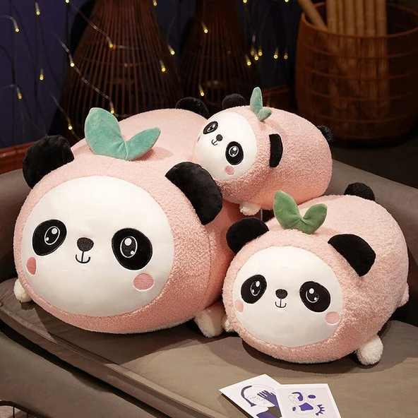 Peluş Panda Oyuncak - Şeftali Rengi - 30cm - 3