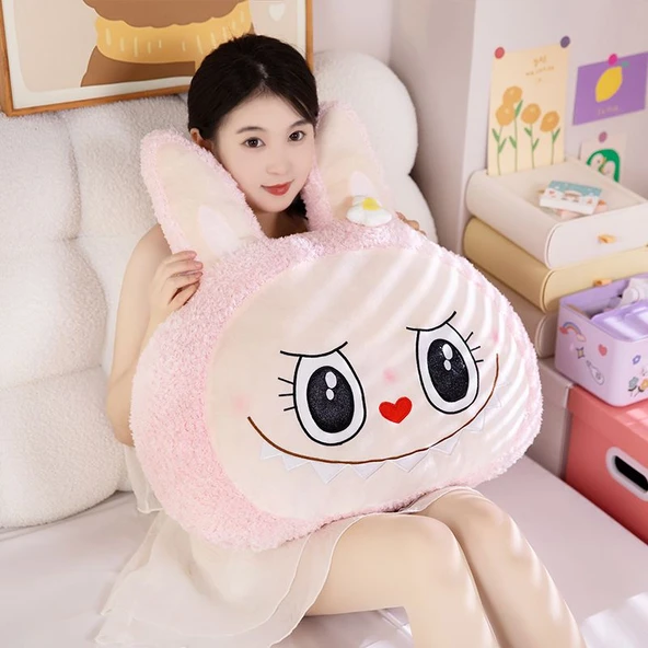 Nalabubu Tavşan Peluş Yastık - Siyah 80cm - 8
