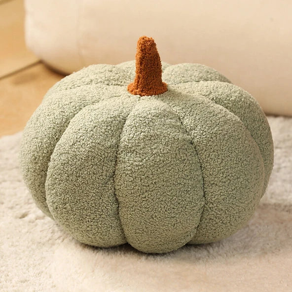 Balkabağı Peluş Yastık - Açık Yeşil 20cm