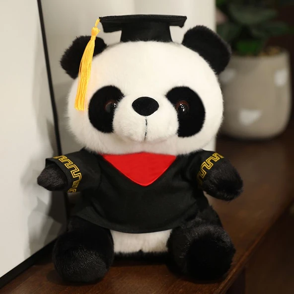 Çilek Aşkı Peluş Oyuncak Ayı 25cm - Kırmızı Yakalı