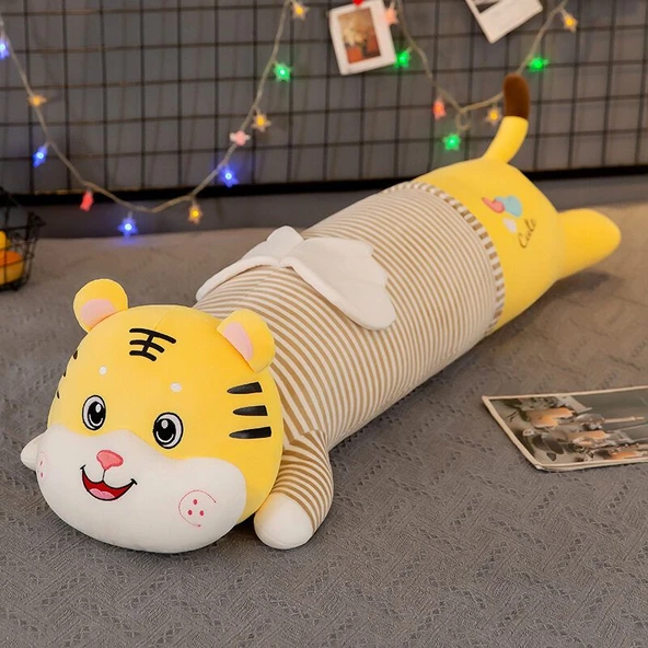 Melek Kaplan Peluş Yastık - Kahverengi - 110cm