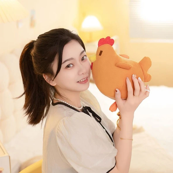 Stardew Valley Tavuk Peluş Oyuncak Bebek - Kahverengi - 20cm - 11