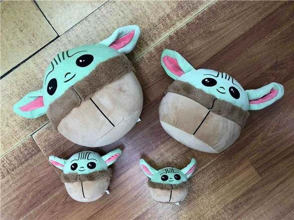Yoda Peluş Yuvarlak Yastık - Star Wars Bebek Oyuncak - Mavi - 10cm - 7