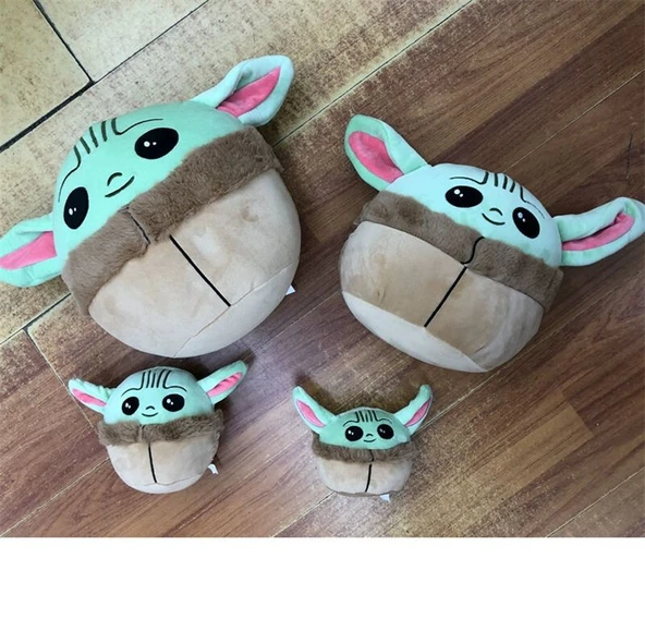 Yoda Peluş Yuvarlak Yastık - Star Wars Bebek Oyuncak - Mavi - 10cm - 8