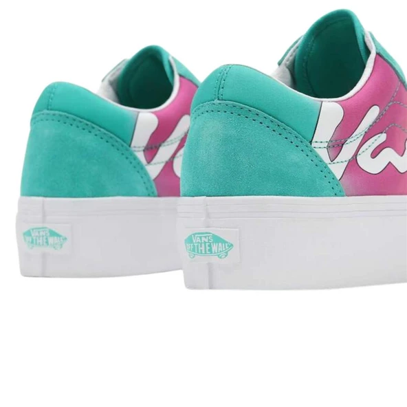 Vans Ua Old Skool Platform Spring Fade Turkuaz Sneaker - Resim 2