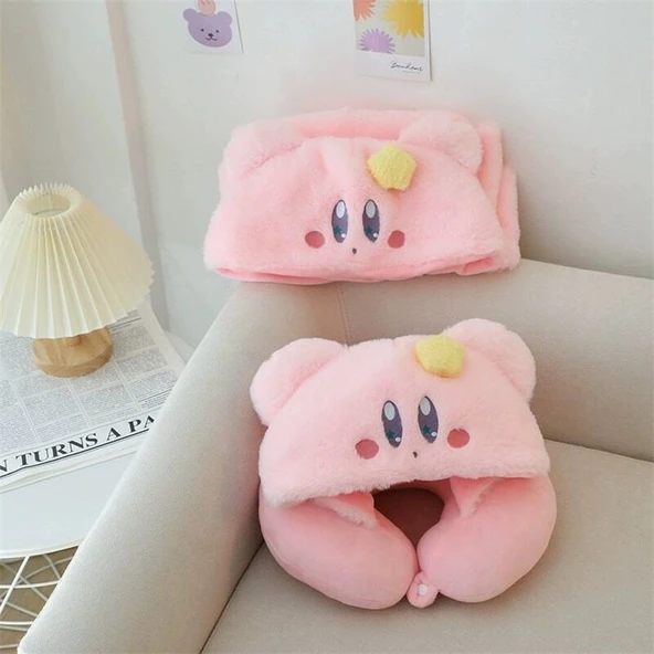 Kapüşonlu Eşarp Şal U-Yastık Peluş Oyuncak - Eşarp - 6