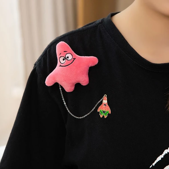 Sevimli Peluş Broş Toka Bebek - Patrick Star