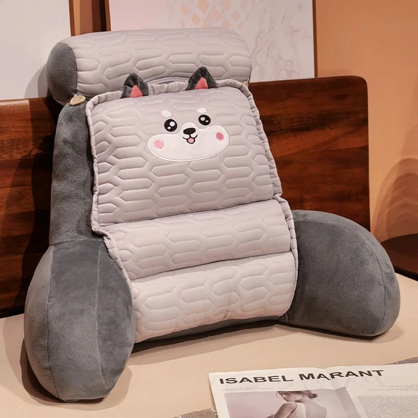 Geniş Bacaklı Lateks Bel Destekli Peluş Yastık - Husky 55*65cm