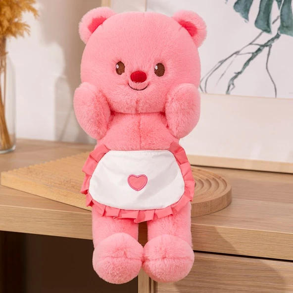 Önlük Ayı Peluş Oyuncak - Pembe 50cm