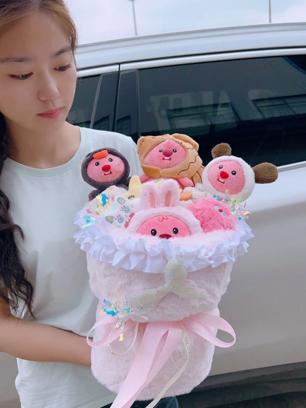 Dönüşen Ruby Peluş Buket - Küçük Boy Pembe Dönüşen Kalın Balık Ruby - 9