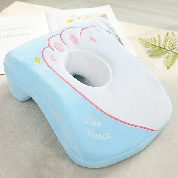 Kedi Patiği Şeklinde Uyku Yastığı - Mavi - 32*24*12cm