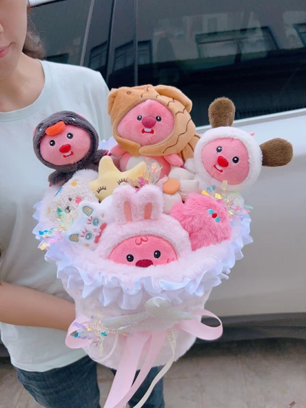 Dönüşen Ruby Peluş Buket - Küçük Boy Pembe Dönüşen Kalın Balık Ruby - 7
