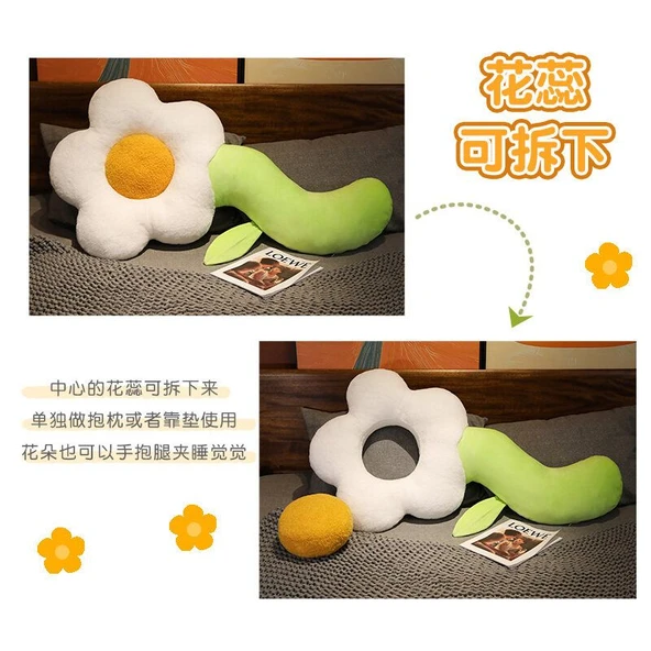 Çiçek Peluş Yastık - Mavi - 130cm - 7