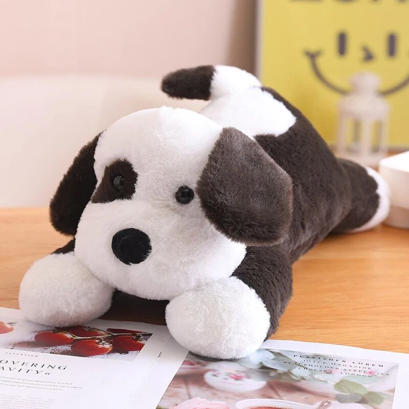 Benekli Köpek Peluş Oyuncak - Gri - 75cm