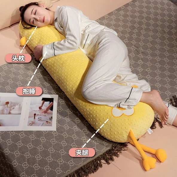 Anne Bebek A Sınıfı Doudou Kadife Çizgi Film Yastık - Kaz 90cm - 5