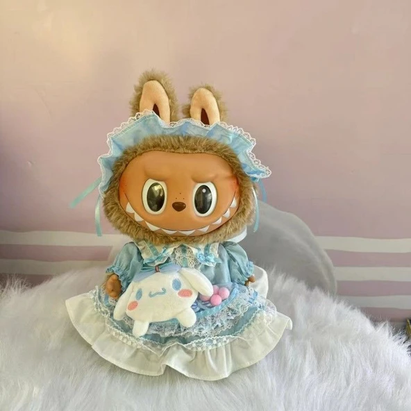 38cm Labubu Bebek Elbisesi - Mavi Alice - 2