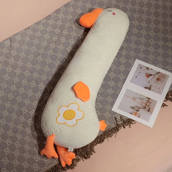 Anne Bebek A Sınıfı Doudou Kadife Çizgi Film Yastık - Kaz 90cm - 11