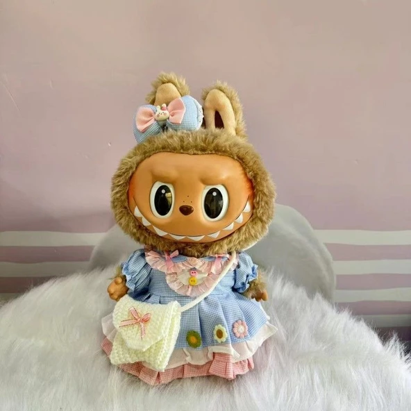 38cm Labubu Bebek Elbisesi - Mavi Alice - 9