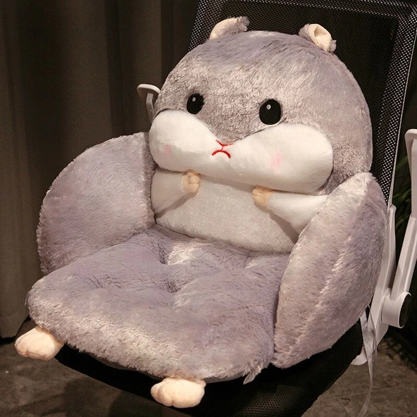 Gri Hamster Peluş Oyuncak - 40x40x40cm