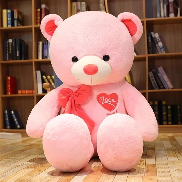 Sıcak Kalpli Aşk Ayısı Peluş Oyuncak - Pembe 160cm