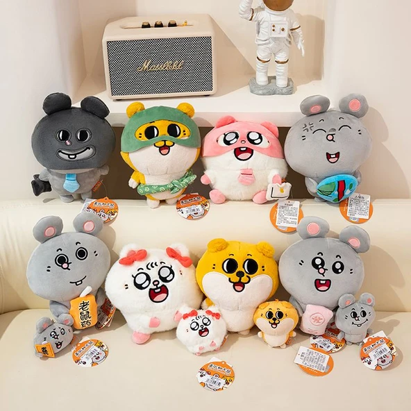 Meiji ve Büyük Fare Peluş Oyuncak - 5-8 inç Meiji Temel Ayakta Bebek, 20cm
