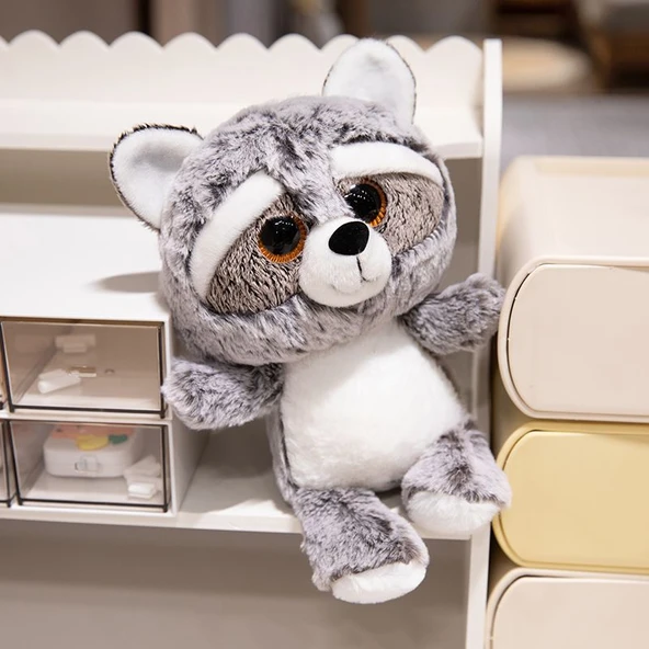 Rakun Peluş Oyuncak - Gri - 20cm - 7
