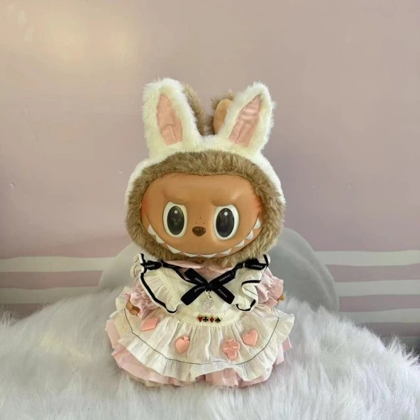 38cm Labubu Bebek Elbisesi - Pembe Alice