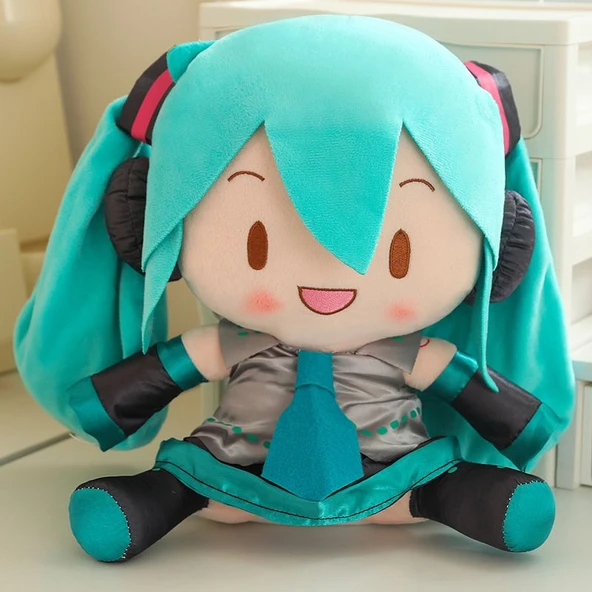 Hatsune Miku Peluş Oyuncak Bebek 30cm - Mavi - 5